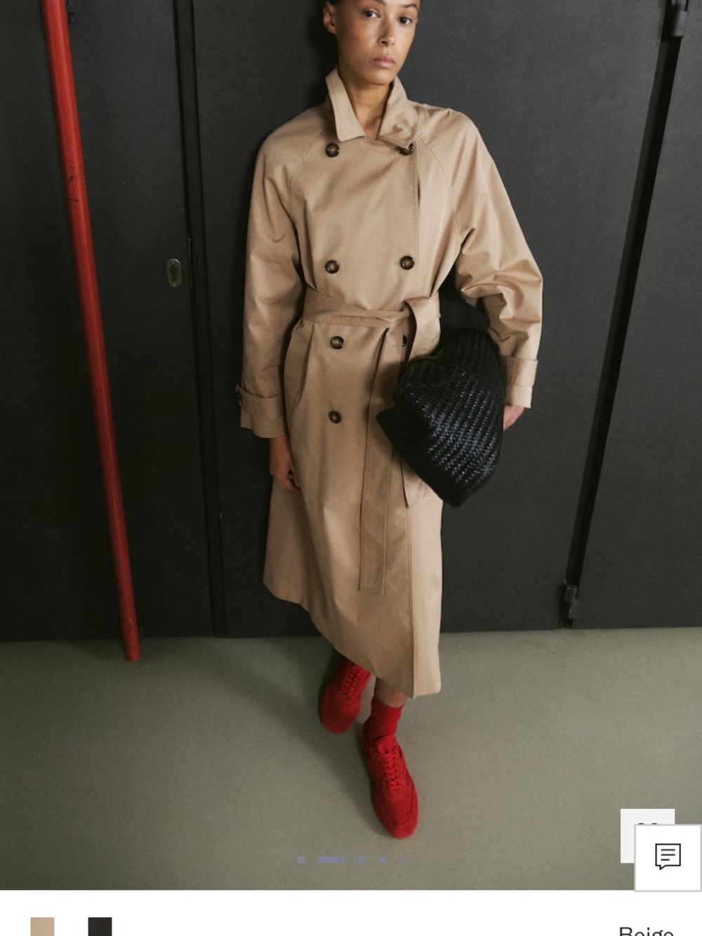 Mango Long Double Breasted Trench